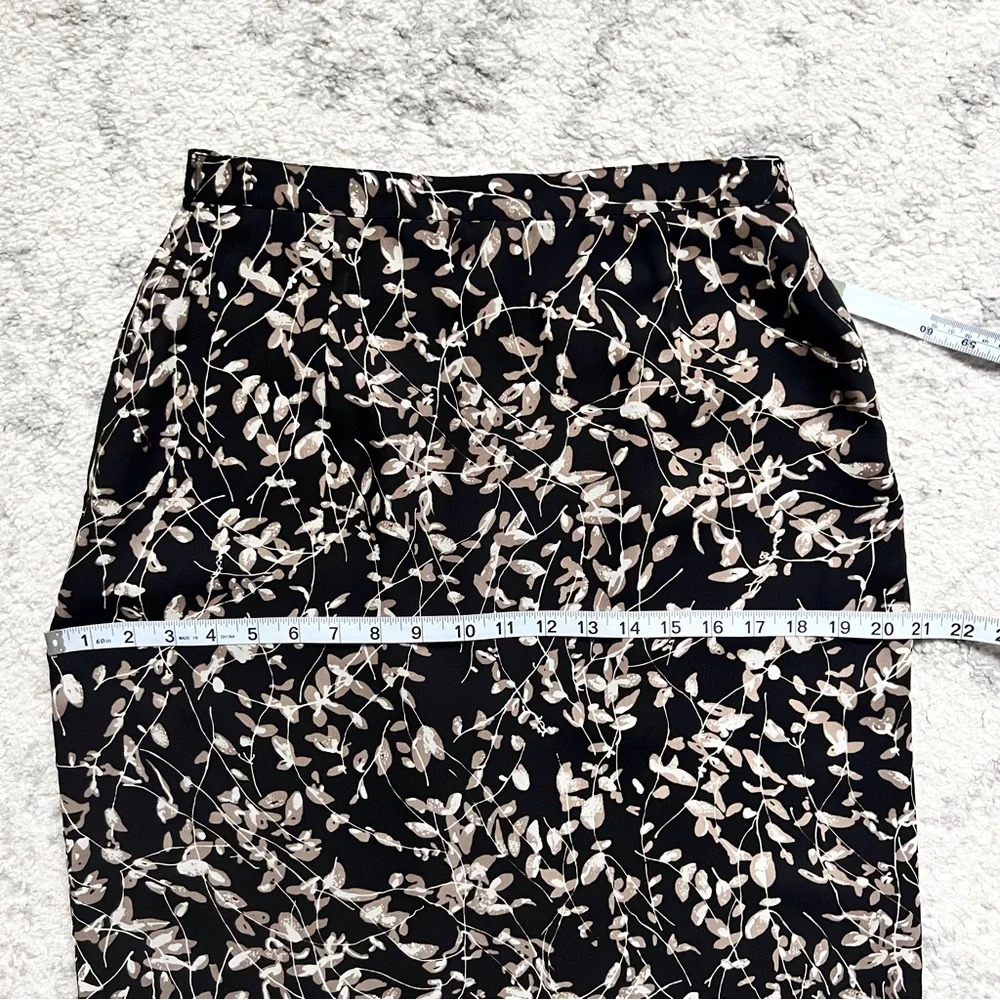 Pendleton Black Floral Vine Maxi Skirt Straight Column Prairie Cottage Boho Sz 8